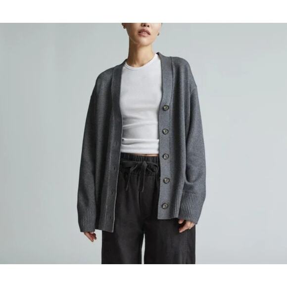 Everlane Sweaters - Everlane The Organic Cotton Cardigan XS Gray Quiet Luxury Minimalist